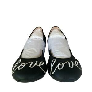 Ballerina Flats Ellen De Generes ED Girl's Love ED Slip On Shoes Black 3.5 NWT